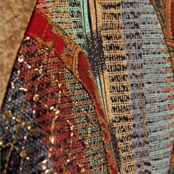 VTG 80's Koos Van Den Akker Patchwork Suede Leather Bomber Baseball Jacket S M - Picture 7 of 8